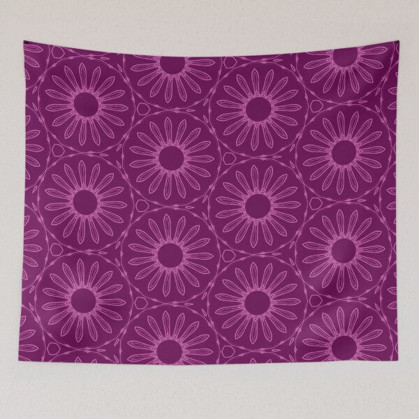 Item preview, Violet Full Bloom Modern Floral Geometric Pattern designed and sold by BlueZenStudio.