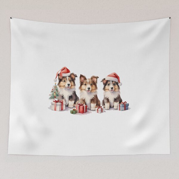 Item preview, The cute dog watercolor on Christmas day give gift to loved designed and sold by cartoon4289.