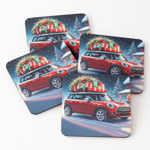 Item preview, Christmas Truck in the Winter With Presents and Christmas Tree, Christmas Decoration - Red Car - Joyeux Noel designed and sold by MyArt23.