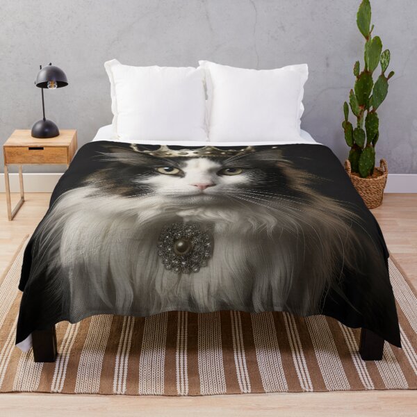Item preview, Black and White Persian Cat with Crown designed and sold by Elisabeth Lucas.