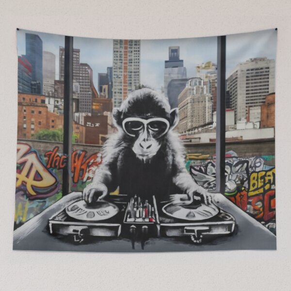 Item preview, DJ Monkey Stencil Graffiti designed and sold by Bomax121.