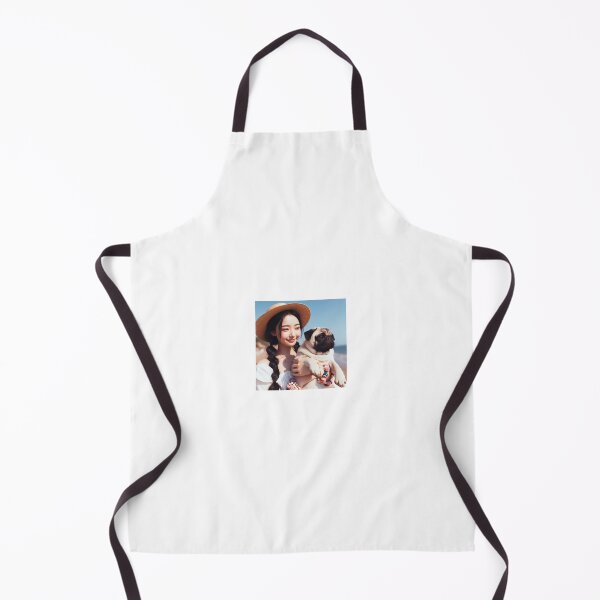Item preview, Cute Girl and Pug on the beach 2 designed and sold by Nuipreecha2519.