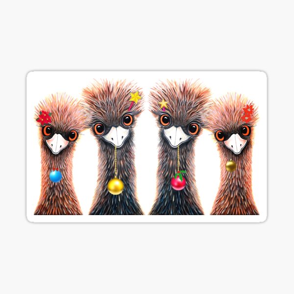 Emu Christmas Party Sticker