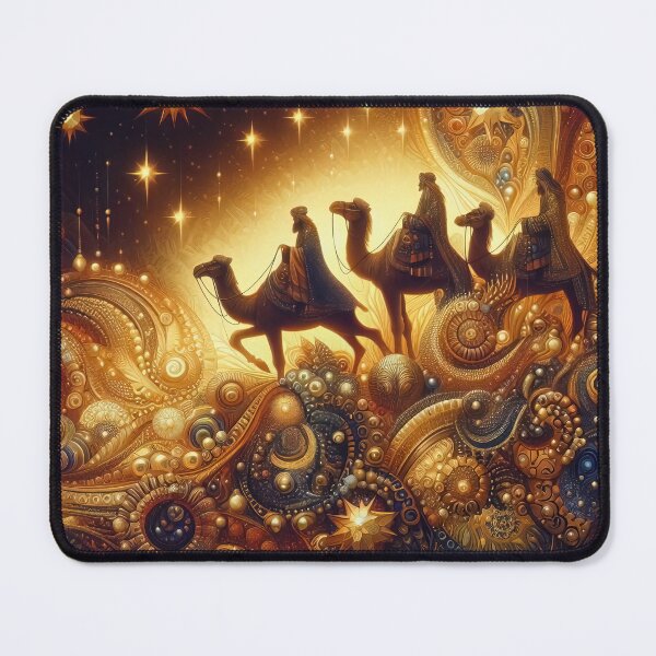 Item preview, Abstract ornamental illustration of three wise men traveling to visit born Jesus in Bethlehem designed and sold by 4Seasons.