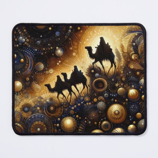 Item preview, Abstract ornamental illustration of three wise men traveling to visit born Jesus in Bethlehem designed and sold by 4Seasons.