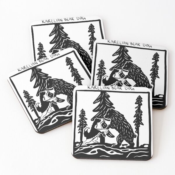 Item preview, Karelian Bear Dog Stamp Art designed and sold by BrinaDraws.