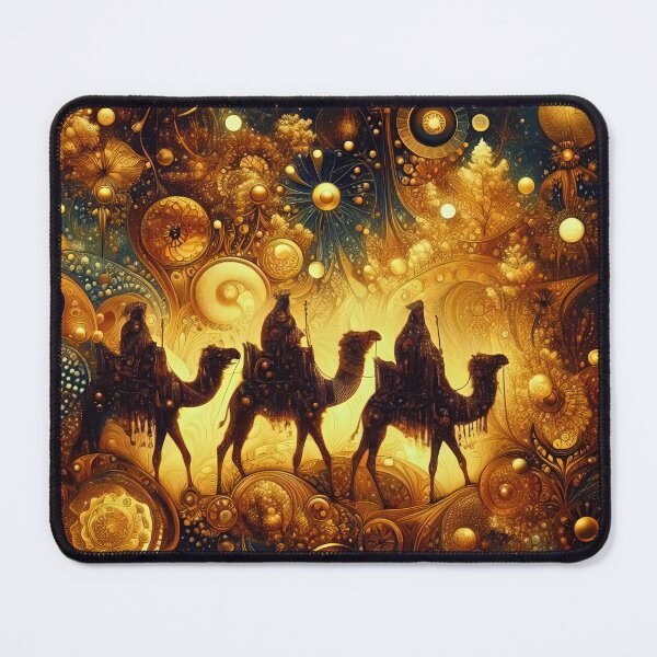 Item preview, Abstract ornamental illustration of three wise men traveling to visit born Jesus in Bethlehem designed and sold by 4Seasons.