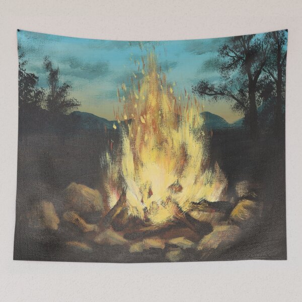 Item preview, Blue Night Sky Camping Lover Campsite Bonfire Campfire  designed and sold by LEILA ART SPACE.