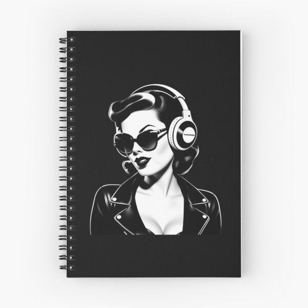 Item preview, Retro Music Pinup Monochrome Black and White designed and sold by musicgeniusart.