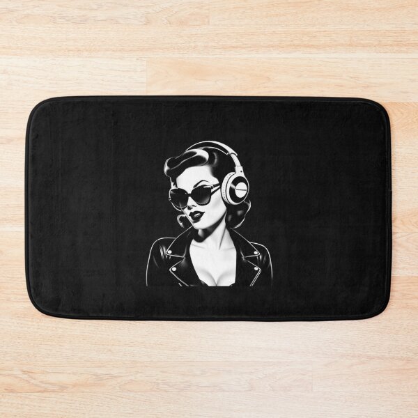 Item preview, Retro Music Pinup Monochrome Black and White designed and sold by musicgeniusart.