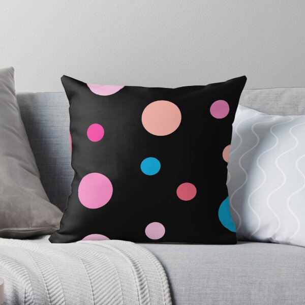 Linear Pink - Dots Throw Pillow