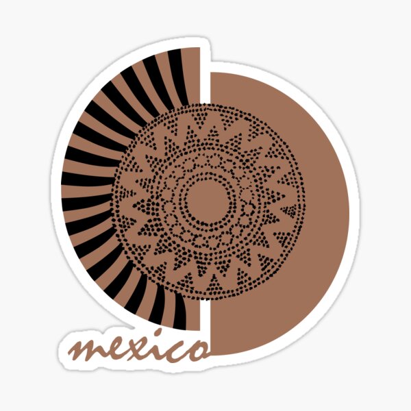 Mayan-influenced graphic for Mexico Sticker