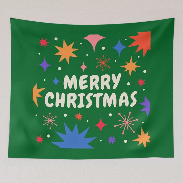 Item preview, Merry Christmas Colorful Stars Pattern designed and sold by MelTay21.