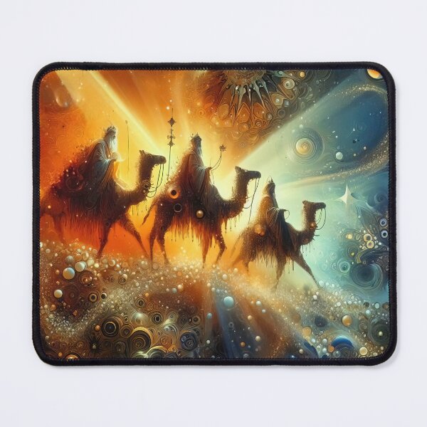 Item preview, Abstract ornamental illustration of three wise men traveling to visit born Jesus in Bethlehem designed and sold by 4Seasons.