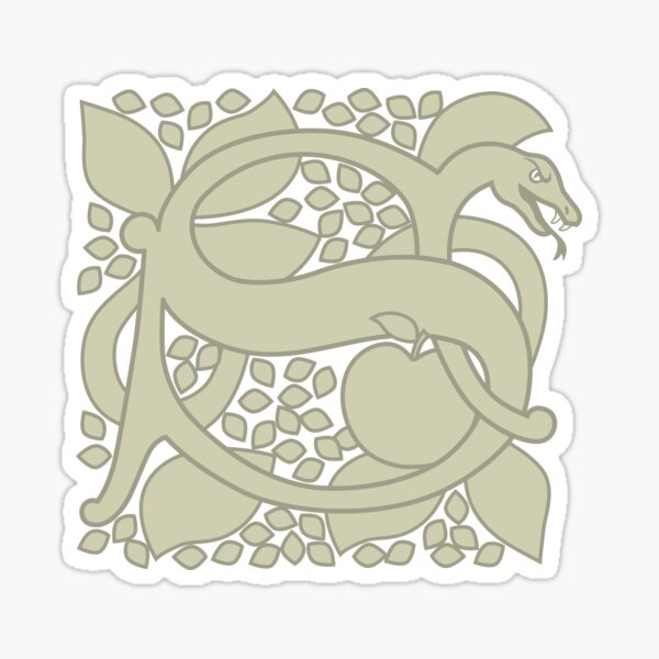 Snake and the apple Sticker