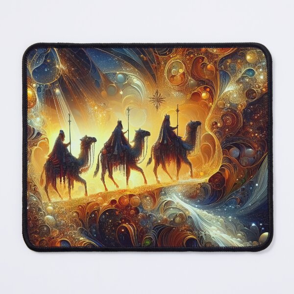 Item preview, Abstract ornamental illustration of three wise men traveling to visit born Jesus in Bethlehem designed and sold by 4Seasons.