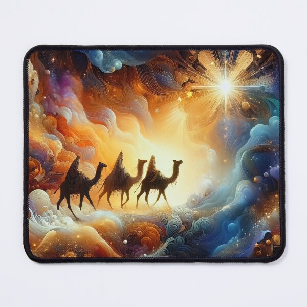 Item preview, Abstract ornamental illustration of three wise men traveling to visit born Jesus in Bethlehem designed and sold by 4Seasons.