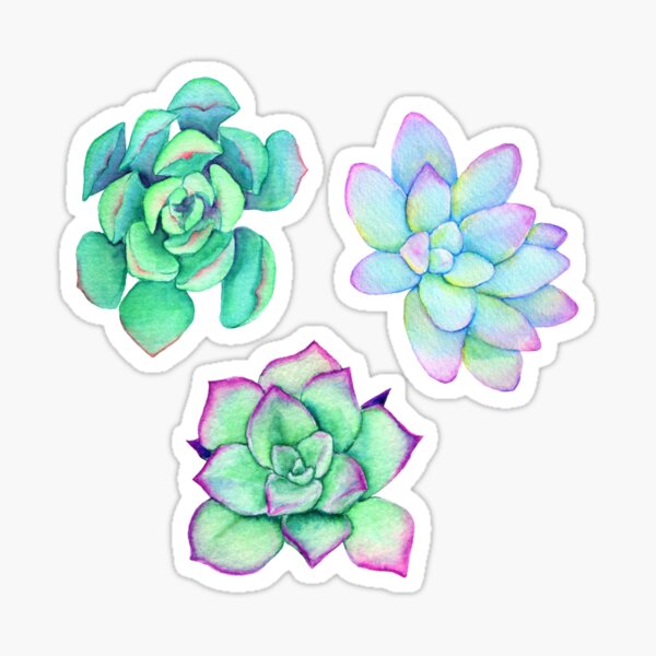 Item preview, Bright Watercolor Succulent Plant Pattern designed and sold by JenniferCharlee.