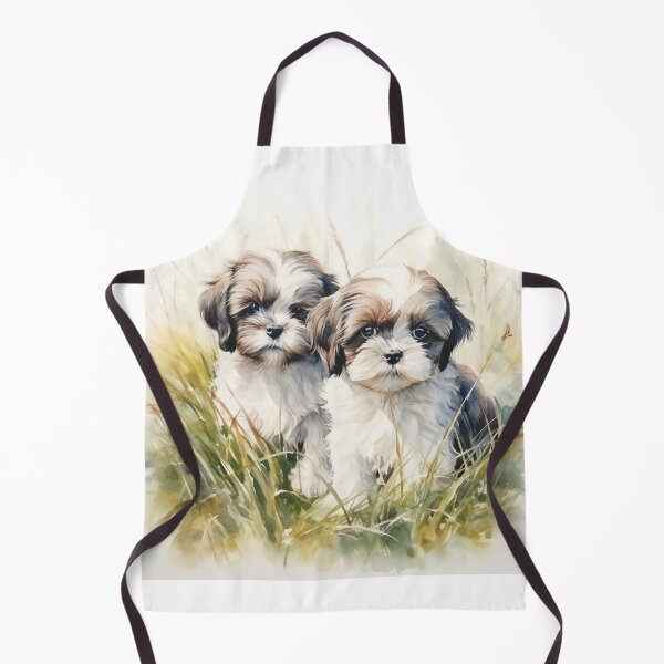 Item preview, 2 Shih Tzu Puppies in the Grass (Watercolor) designed and sold by Samuelsboro.