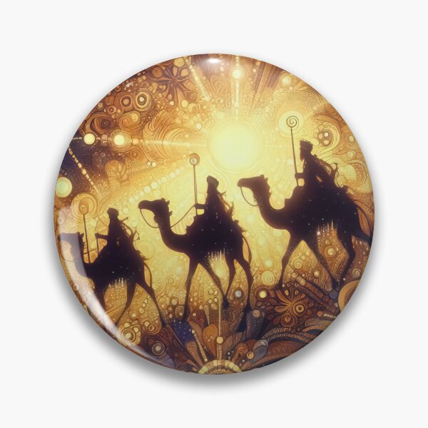 Item preview, Abstract ornamental illustration of three wise men traveling to visit born Jesus in Bethlehem designed and sold by 4Seasons.