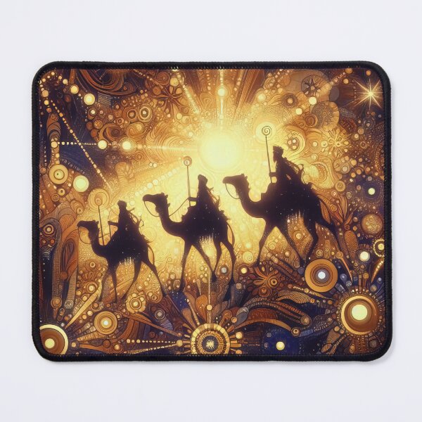 Item preview, Abstract ornamental illustration of three wise men traveling to visit born Jesus in Bethlehem designed and sold by 4Seasons.