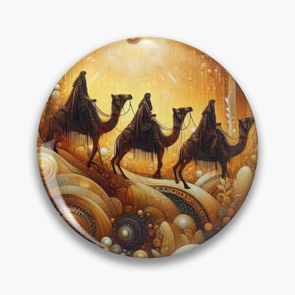 Item preview, Abstract ornamental illustration of three wise men traveling to visit born Jesus in Bethlehem designed and sold by 4Seasons.