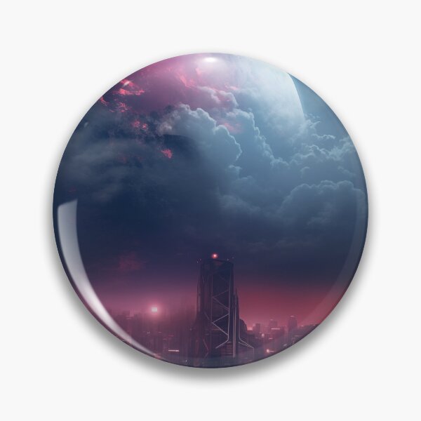 Item preview, Crimson Eclipse Over Neon Metropolis designed and sold by kaileena-ai.