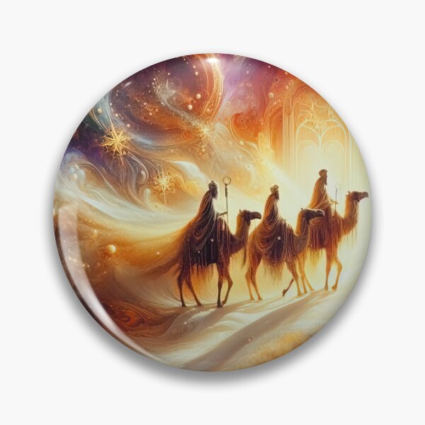 Item preview, Abstract ornamental illustration of three wise men traveling to visit born Jesus in Bethlehem designed and sold by 4Seasons.