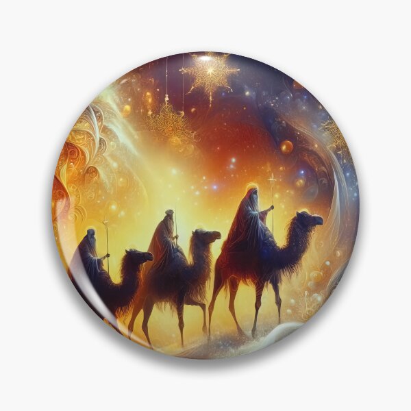 Item preview, Abstract ornamental illustration of three wise men traveling to visit born Jesus in Bethlehem designed and sold by 4Seasons.