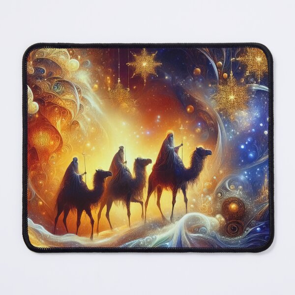Item preview, Abstract ornamental illustration of three wise men traveling to visit born Jesus in Bethlehem designed and sold by 4Seasons.