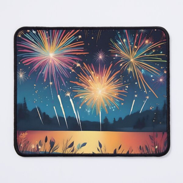 Item preview, Fire works under night lights designed and sold by WildLadyWood.