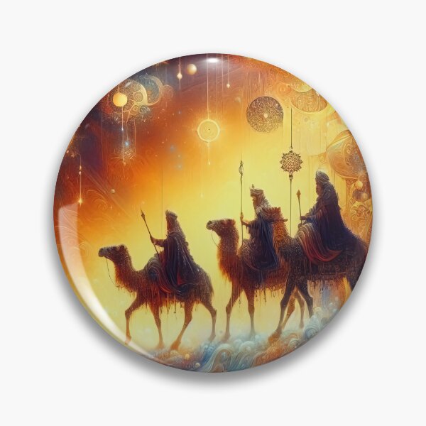 Item preview, Abstract ornamental illustration of three wise men traveling to visit born Jesus in Bethlehem designed and sold by 4Seasons.