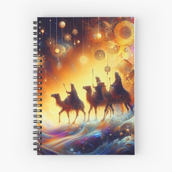Item preview, Ilustración ornamental abstracta de tres reyes magos que viajan para visitar a Jesús nacido en Belén designed and sold by 4Seasons.