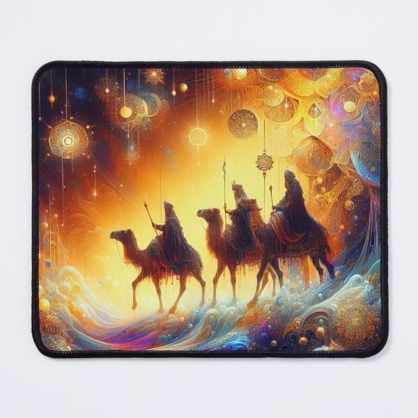 Item preview, Abstract ornamental illustration of three wise men traveling to visit born Jesus in Bethlehem designed and sold by 4Seasons.