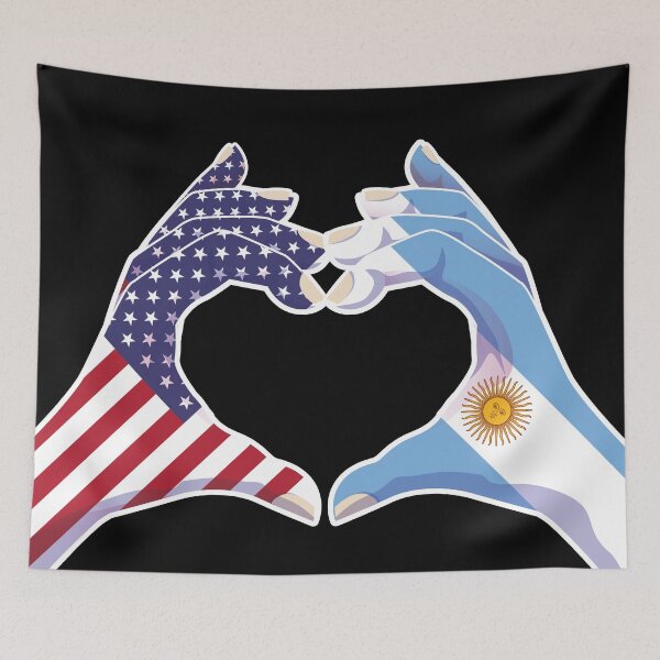 Item preview, Argentina Argentine Argentinean Argentinian USA United States American America Love Heart Peace designed and sold by FlagX.