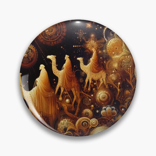 Item preview, Abstract ornamental illustration of three wise men traveling to visit born Jesus in Bethlehem designed and sold by 4Seasons.