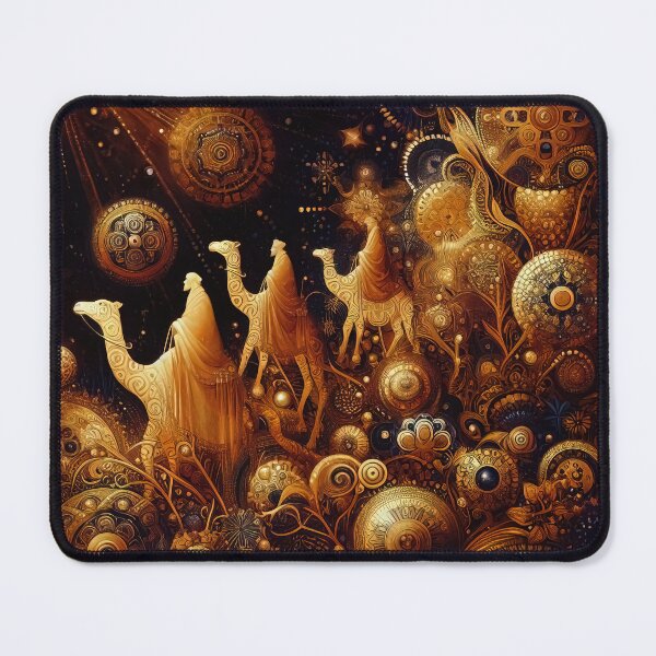 Item preview, Abstract ornamental illustration of three wise men traveling to visit born Jesus in Bethlehem designed and sold by 4Seasons.