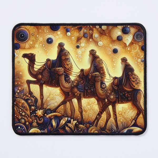 Item preview, Abstract ornamental illustration of three wise men traveling to visit born Jesus in Bethlehem designed and sold by 4Seasons.