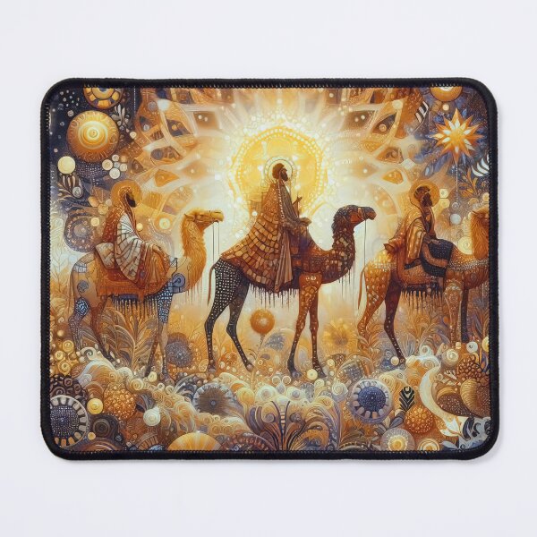 Item preview, Abstract ornamental illustration of three wise men traveling to visit born Jesus in Bethlehem designed and sold by 4Seasons.
