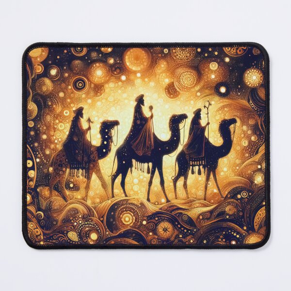 Item preview, Abstract ornamental illustration of three wise men traveling to visit born Jesus in Bethlehem designed and sold by 4Seasons.