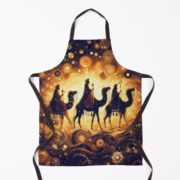 Item preview, Abstract ornamental illustration of three wise men traveling to visit born Jesus in Bethlehem designed and sold by 4Seasons.
