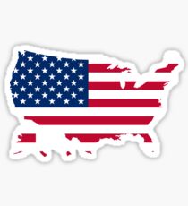 American Flag Cutout of the United States US Sticker