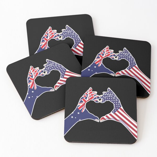 Item preview, USA United States American America Australian Australia Love Heart Peace designed and sold by FlagX.