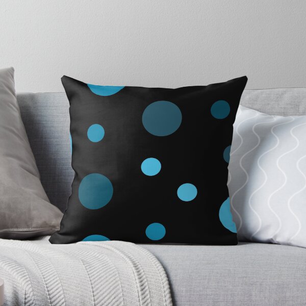 Linear Blue - Dots Throw Pillow