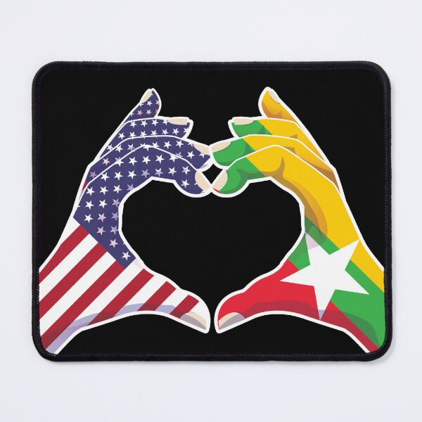 Item preview, Myanmar Burmese Burma USA United States American America Love Heart Peace designed and sold by FlagX.