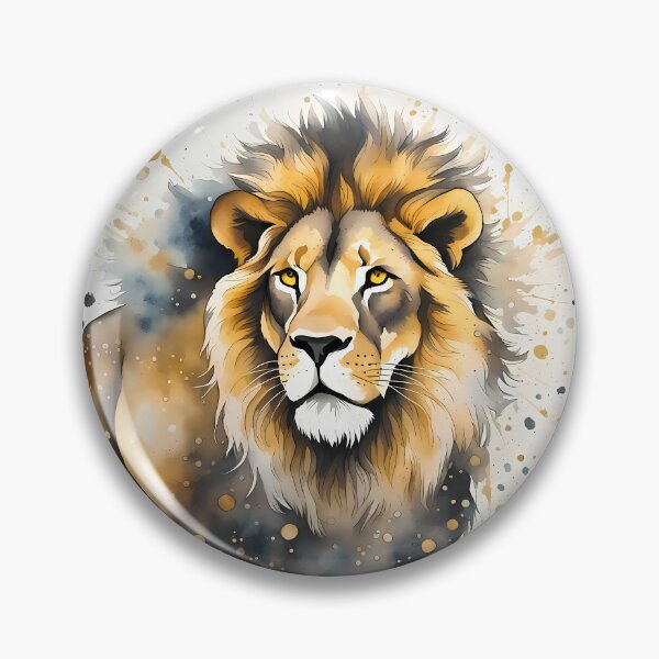 Item preview, Lion - Black & Gold Ink Splatter Art - AI Generated designed and sold by FirebirdCD.
