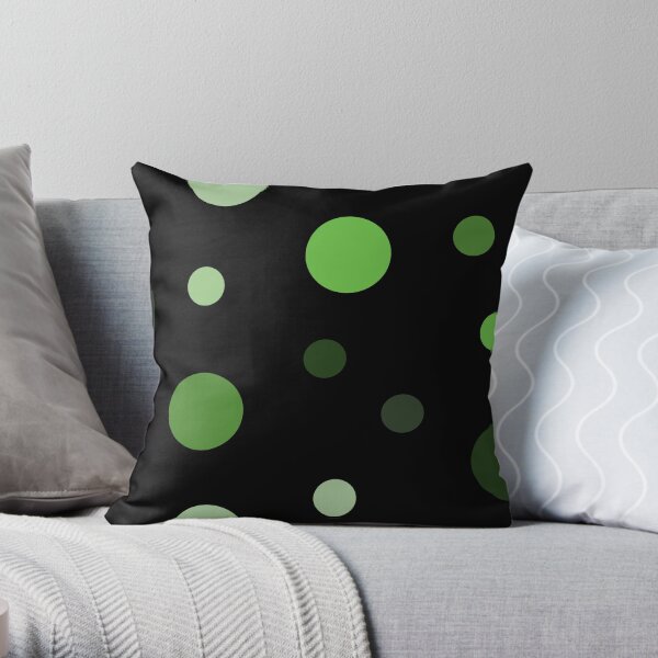 Linear Green - Dots Throw Pillow