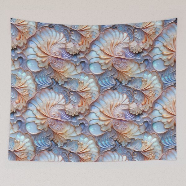 Item preview, Art Nouveau Ethereal Seashell Spiral Patterns in Iridescent Hues designed and sold by polonuim210.