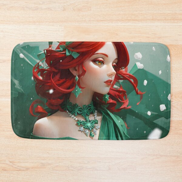 Item preview, Beautiful Redhair holiday princess with green dress designed and sold by PCGDrawing.