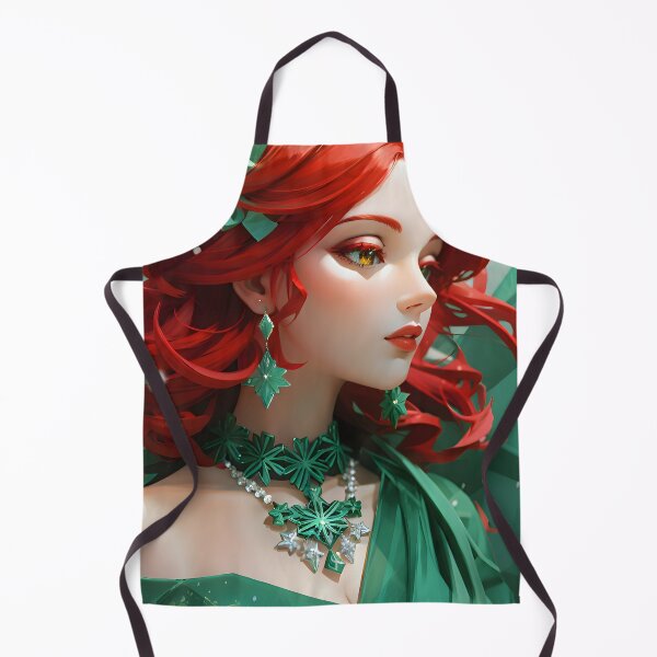 Item preview, Beautiful Redhair holiday princess with green dress designed and sold by PCGDrawing.